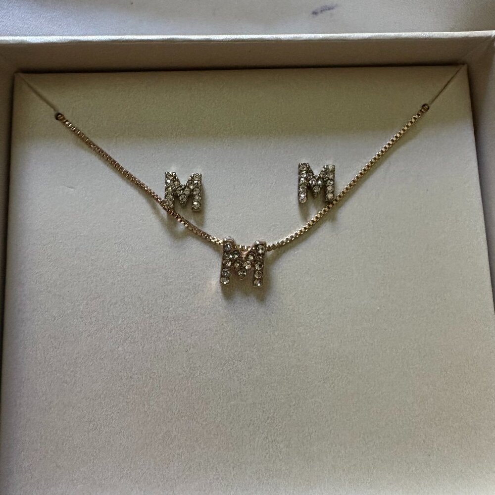 NWT M initial necklace and earrings set - Anne Klein